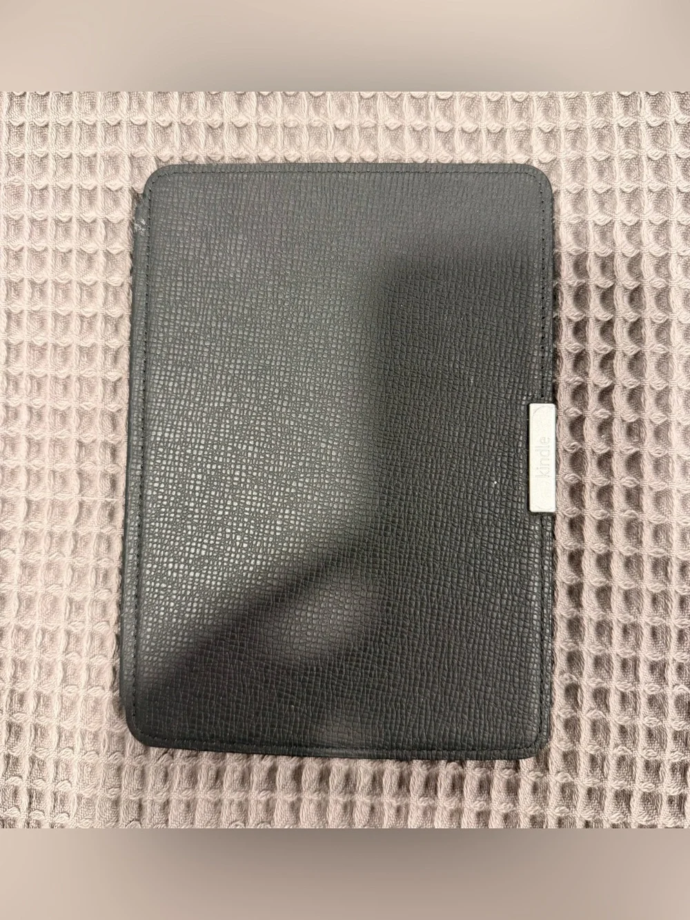 Kindle & Black Textured Leather Cover